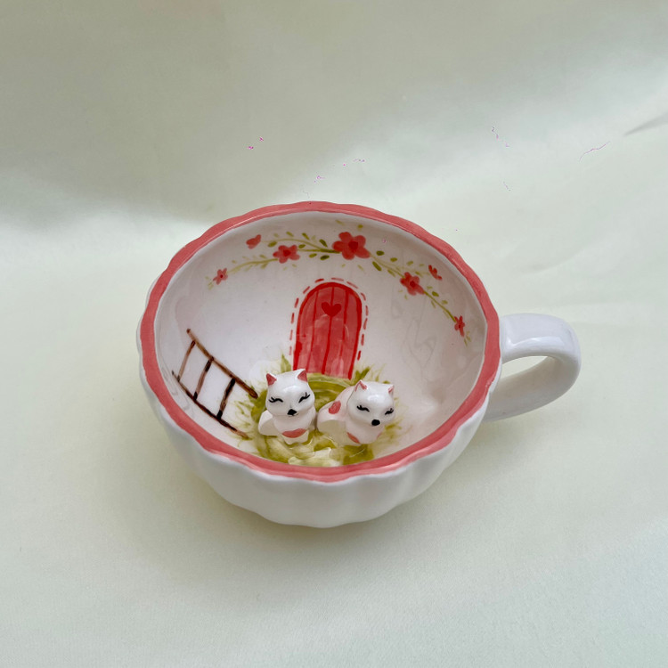 ماگ گربه دوقلو